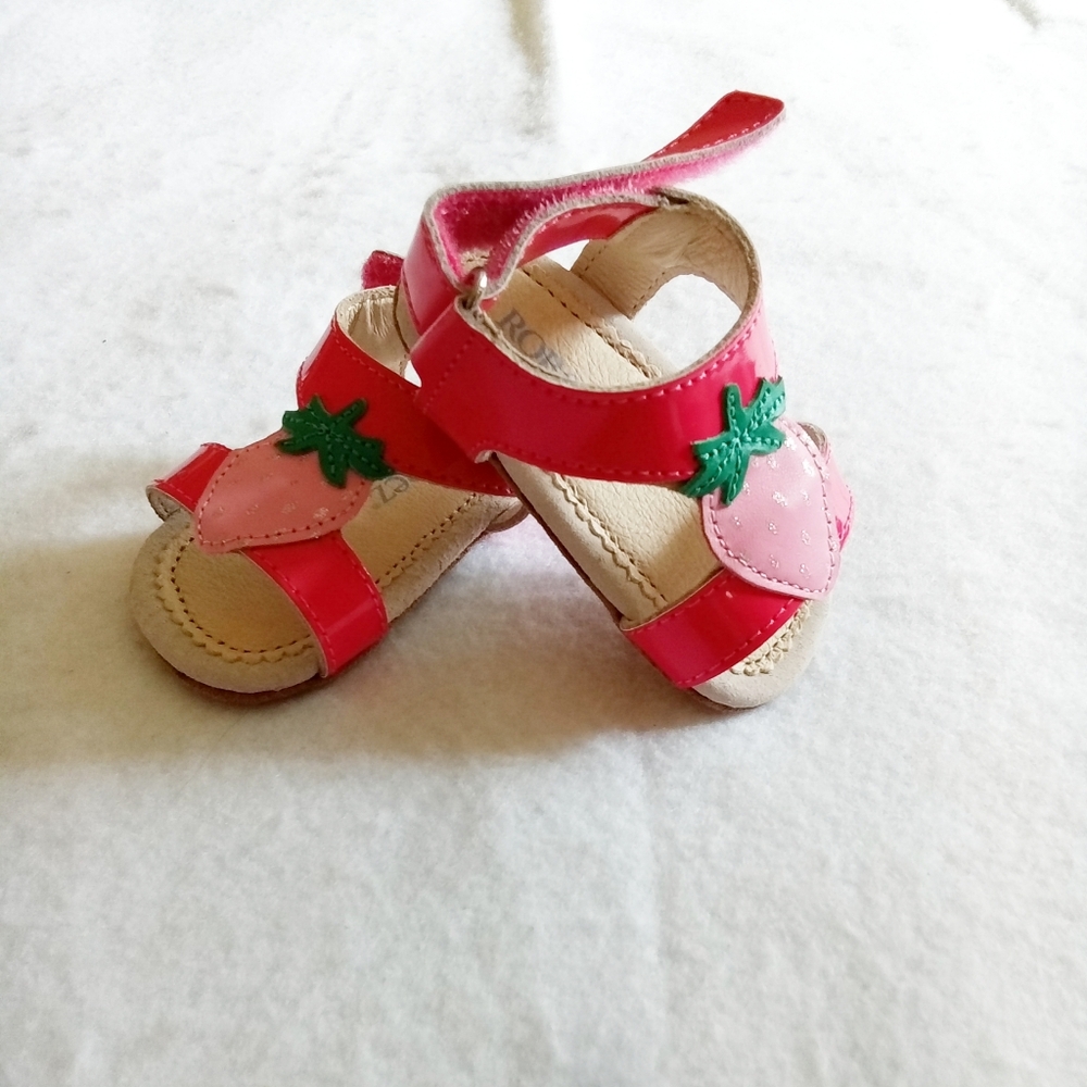 Robeez Kids Pink Strawberry Sandals - Picture 3 of 9
